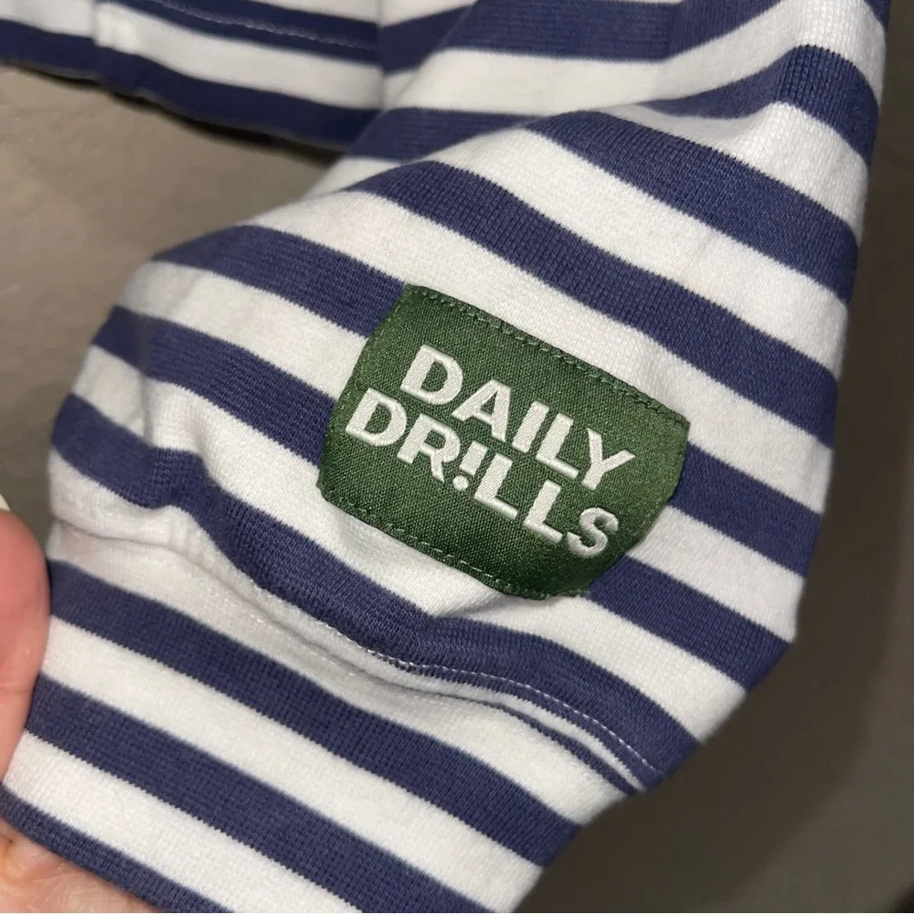 Daily Drills Black and White Striped Crewneck Sweater - Picture 4 of 10